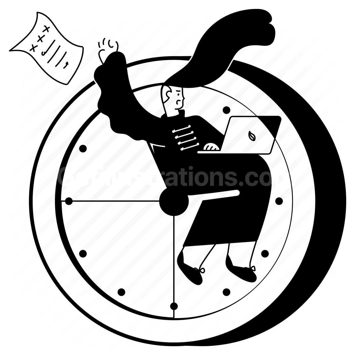 deadline, time, clock, working hours, shift, woman, stress